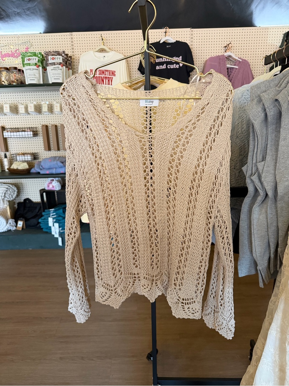 Bluivy Cream Crochet Open-Knit Sweater (BOX 6)